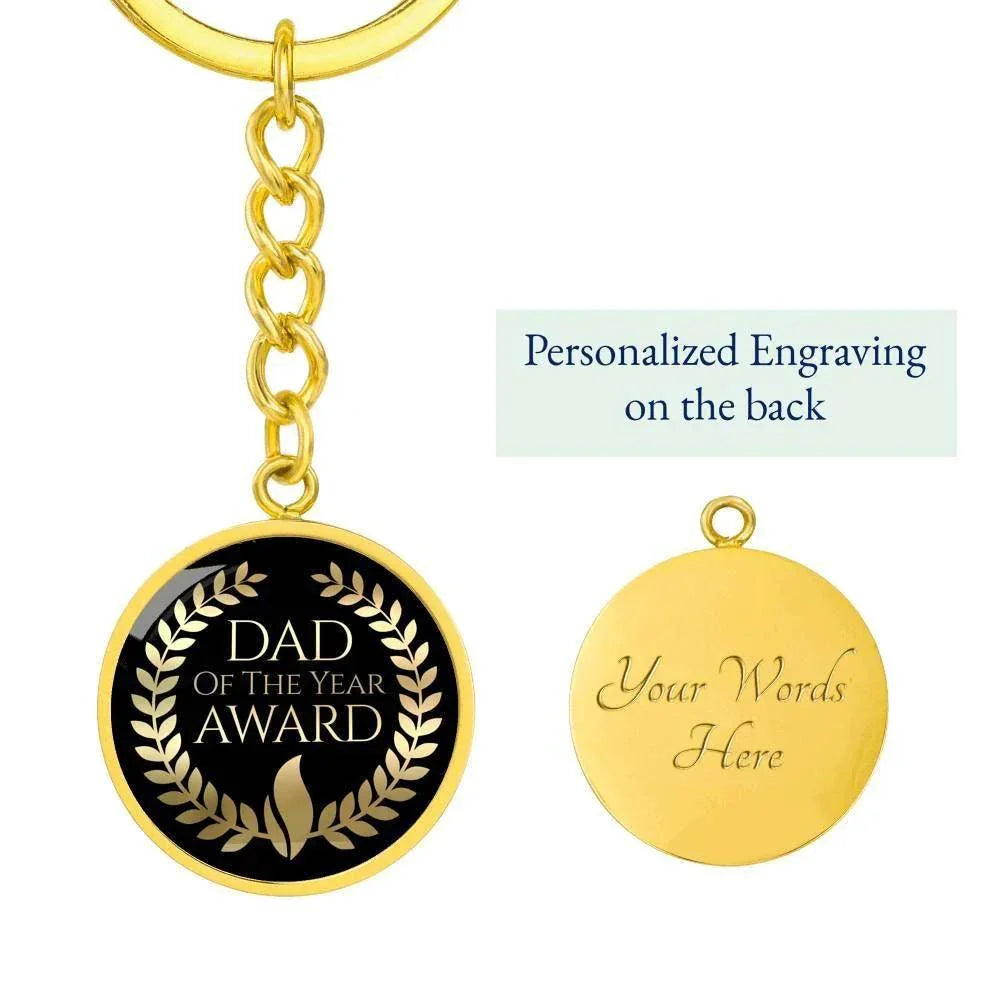 Dad of the Year Award Key Chain with optional Engraving