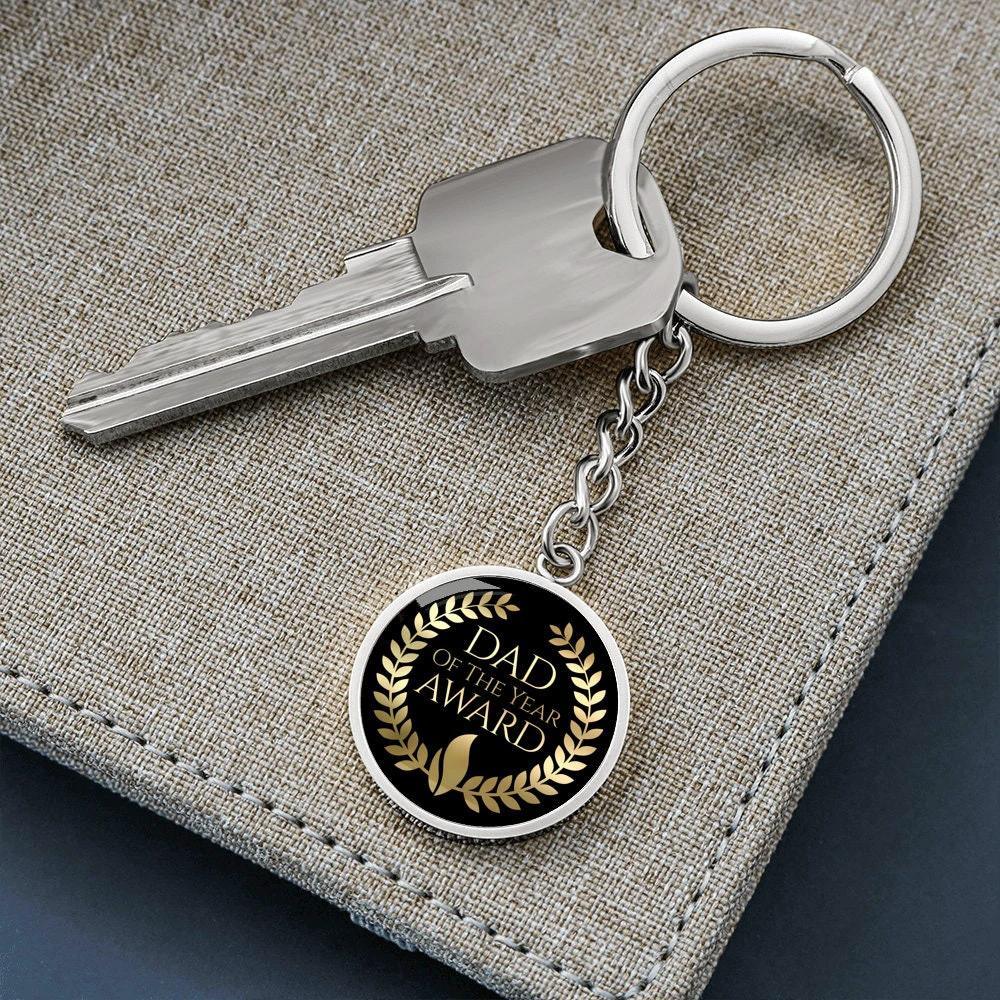Dad of the Year Award Key Chain with optional Engraving