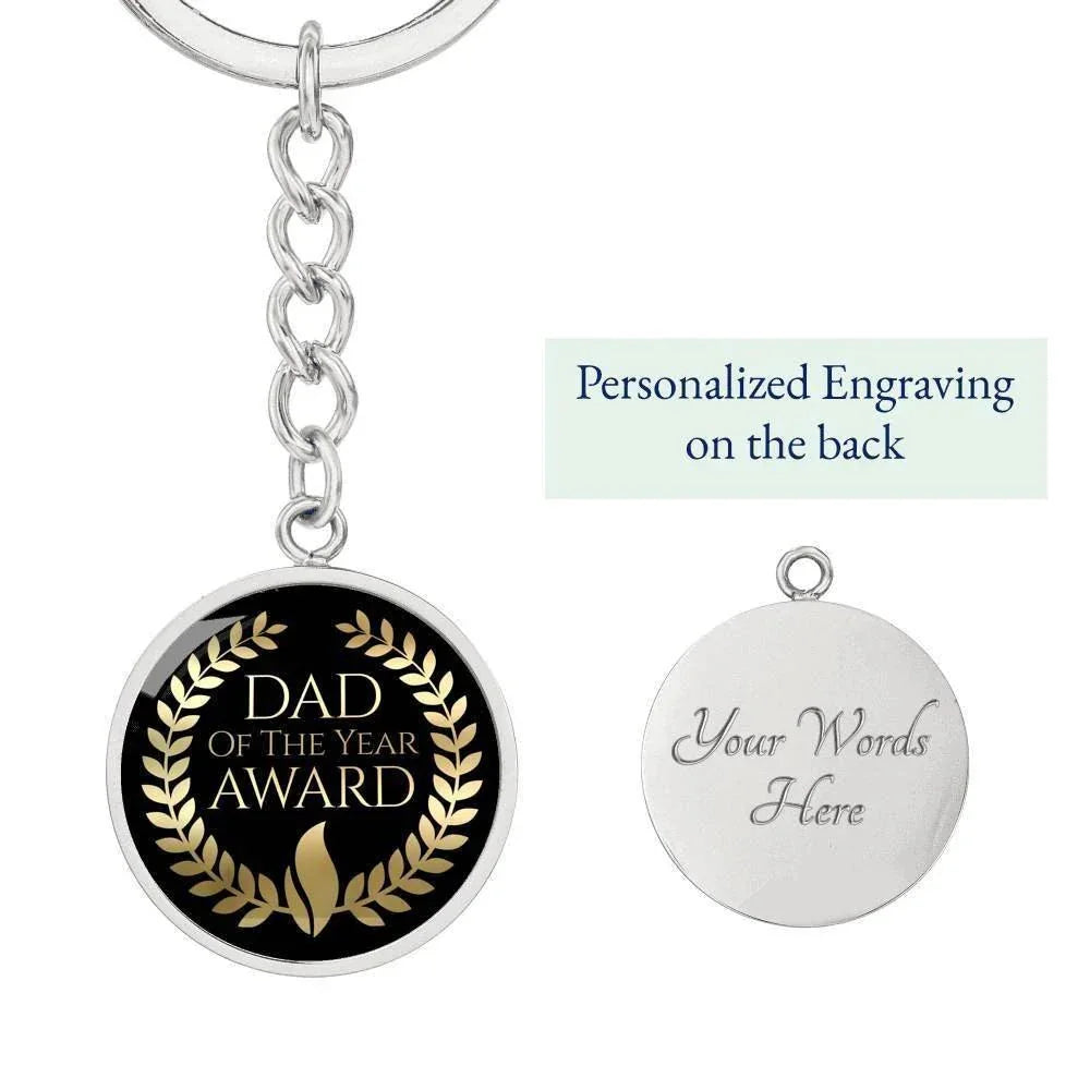 Dad of the Year Award Key Chain with optional Engraving