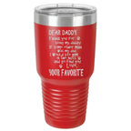 Funny Dog Dad Polar Camel - 30 oz Ringneck Tumbler {Laser Etched No Colored Art}