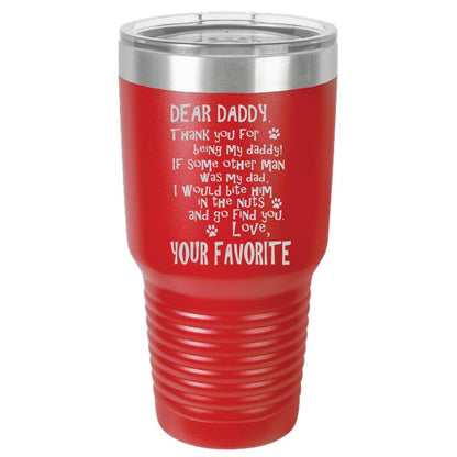 Funny Dog Dad Polar Camel - 30 oz Ringneck Tumbler {Laser Etched No Colored Art} - Mallard Moon Gift Shop