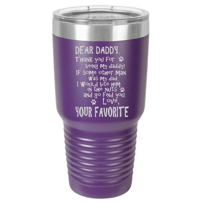 Funny Dog Dad Polar Camel - 30 oz Ringneck Tumbler {Laser Etched No Colored Art} - Mallard Moon Gift Shop
