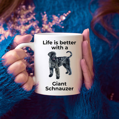 Giant Schnauzer Dog Coffee Mug - Life is Better - Mallard Moon Gift Shop