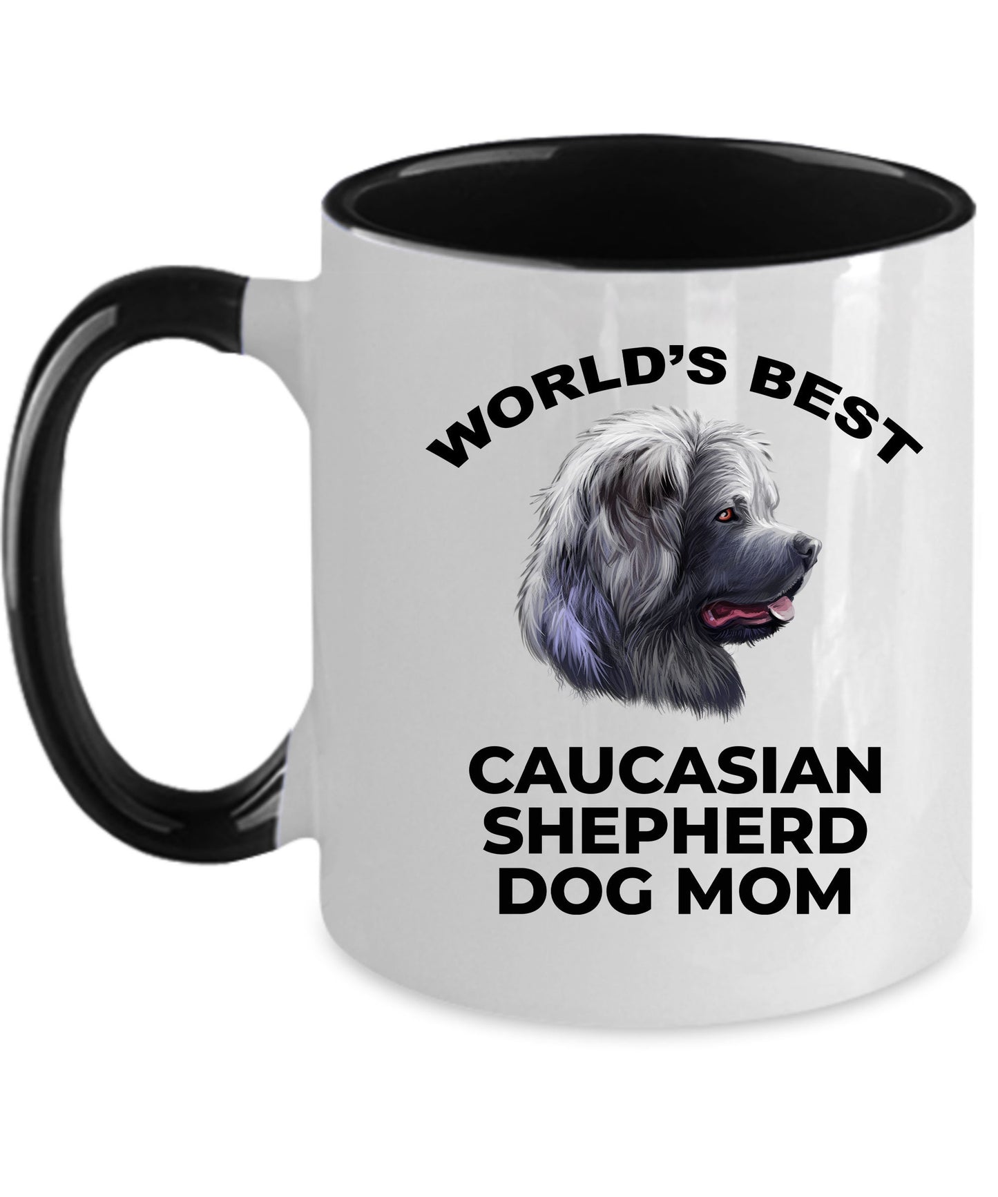 Caucasian Shepherd Best Dog Mom Custom Photo Coffee Mug - Mallard Moon Gift Shop