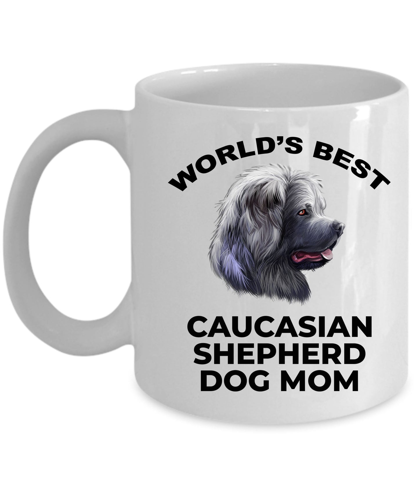 Caucasian Shepherd Best Dog Mom Custom Photo Coffee Mug - Mallard Moon Gift Shop