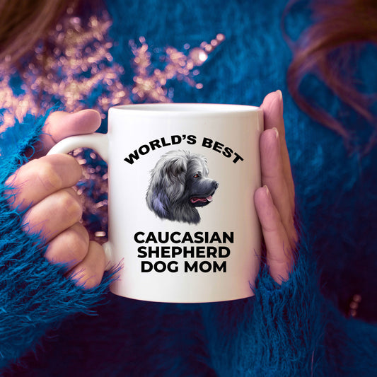 Caucasian Shepherd Best Dog Mom Custom Photo Coffee Mug - Mallard Moon Gift Shop