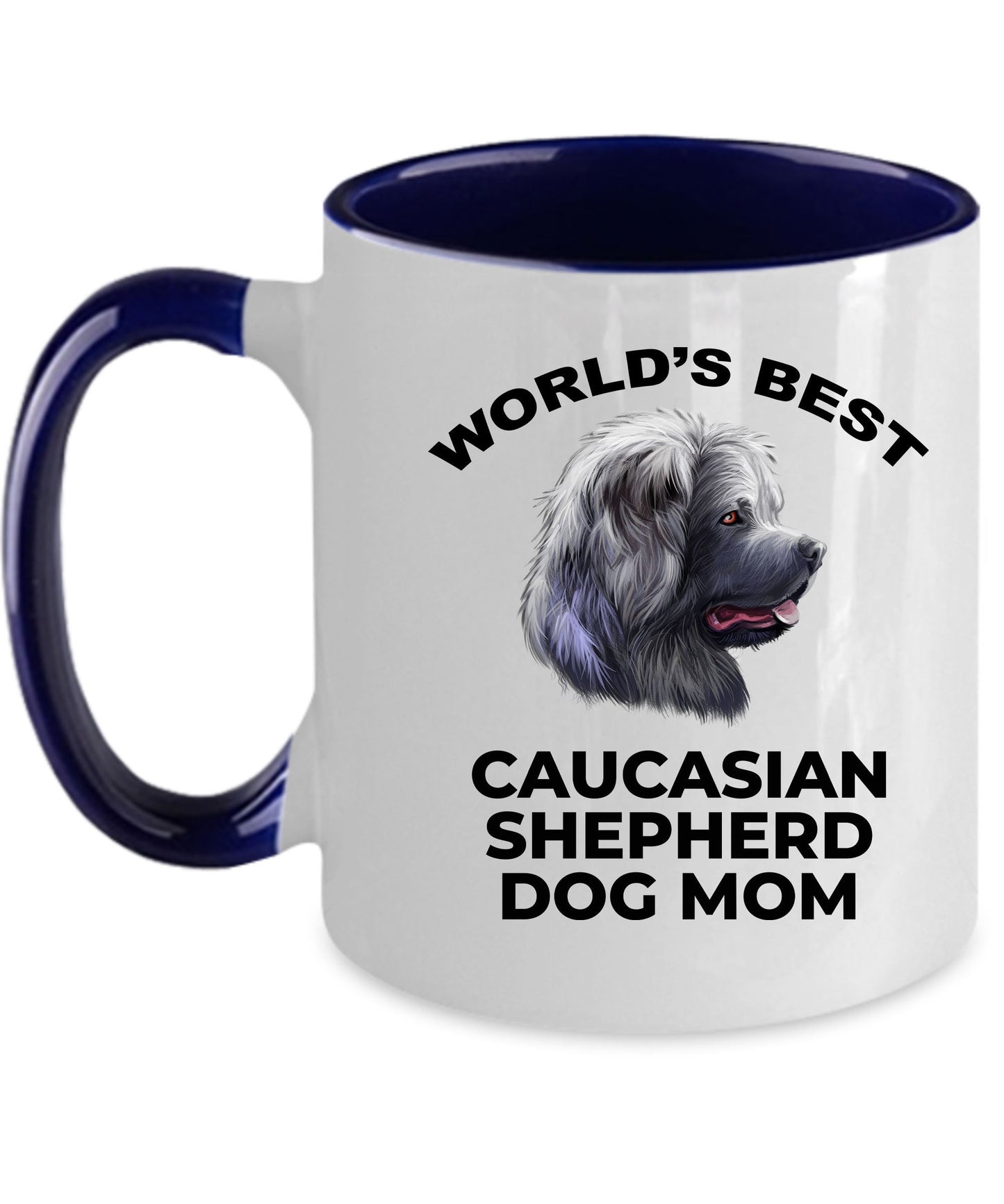 Caucasian Shepherd Best Dog Mom Custom Photo Coffee Mug - Mallard Moon Gift Shop