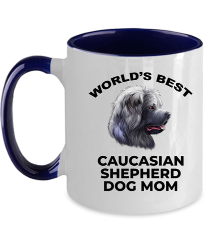 Caucasian Shepherd Best Dog Mom Custom Photo Coffee Mug - Mallard Moon Gift Shop