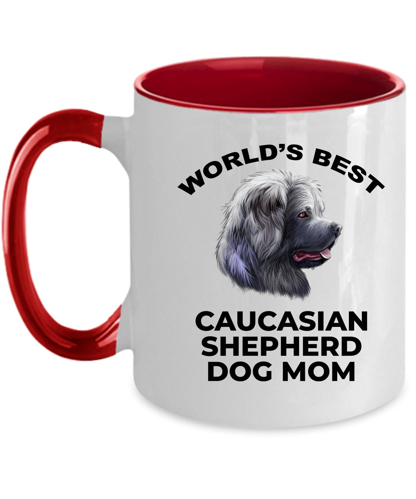 Caucasian Shepherd Best Dog Mom Custom Photo Coffee Mug - Mallard Moon Gift Shop