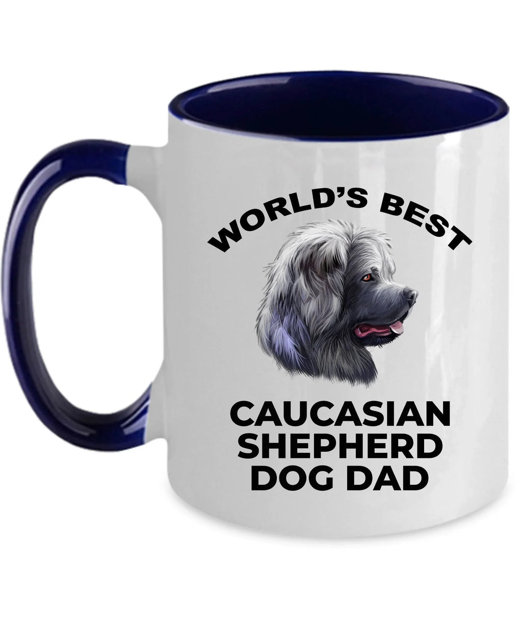 Caucasian Shepherd Best Dog Dad Custom Photo Coffee Mug