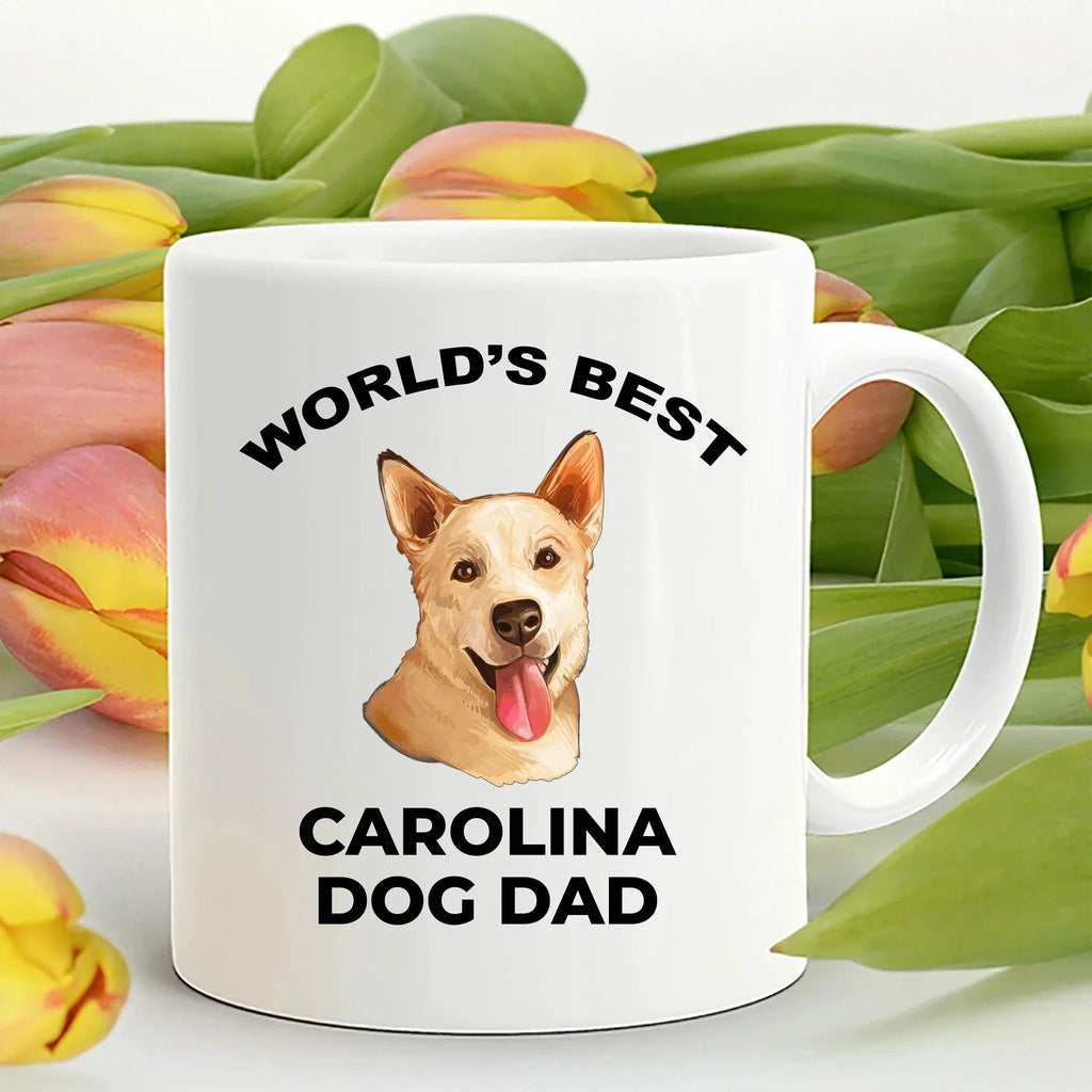 Carolina Best Dog Dad Custom Photo Coffee Mug white and color two tone