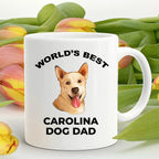 Carolina Best Dog Dad Custom Photo Coffee Mug white and color two tone