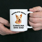Carolina Best Dog Dad Custom Photo Coffee Mug white and color two tone