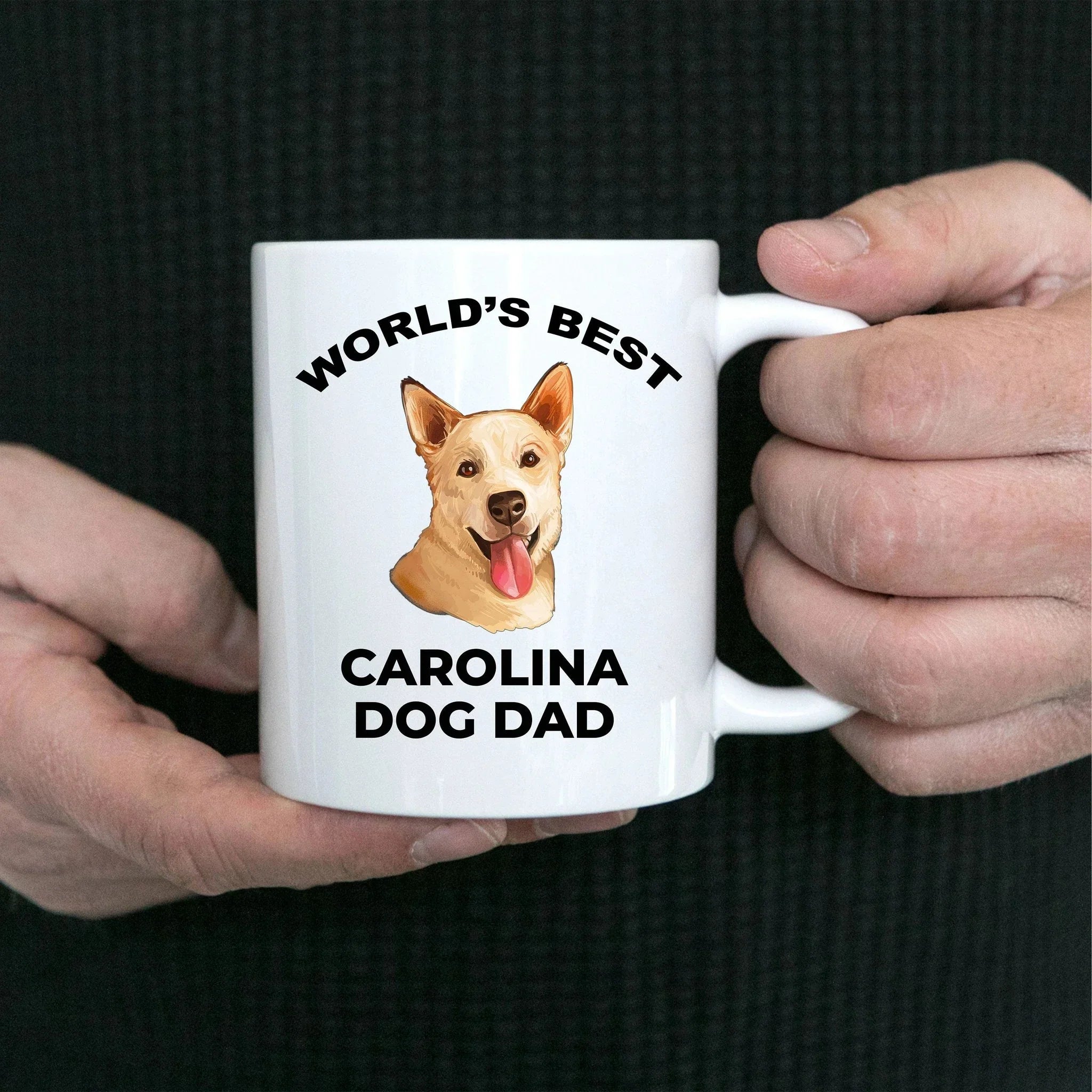 Carolina Best Dog Dad Custom Photo Coffee Mug white and color two tone