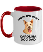 Carolina Best Dog Dad Custom Photo Coffee Mug white and color two tone