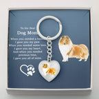 Best Dog Mom Remembrance Custom Photo and Engraved Heart Pendant Keychain