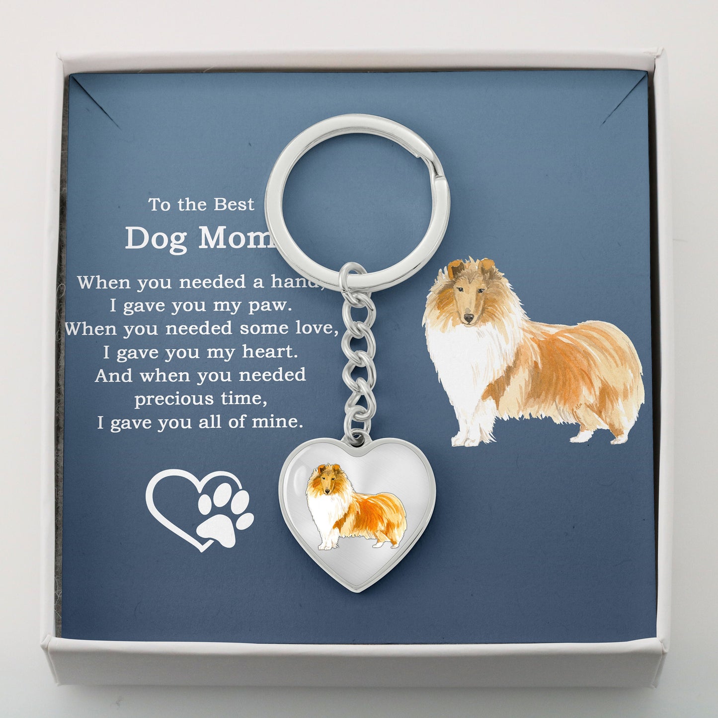 Best Dog Mom Remembrance Custom Photo and Engraved Heart Pendant Keychain - Mallard Moon Gift Shop