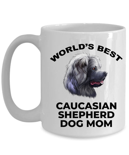 Caucasian Shepherd Best Dog Mom Custom Photo Coffee Mug - Mallard Moon Gift Shop