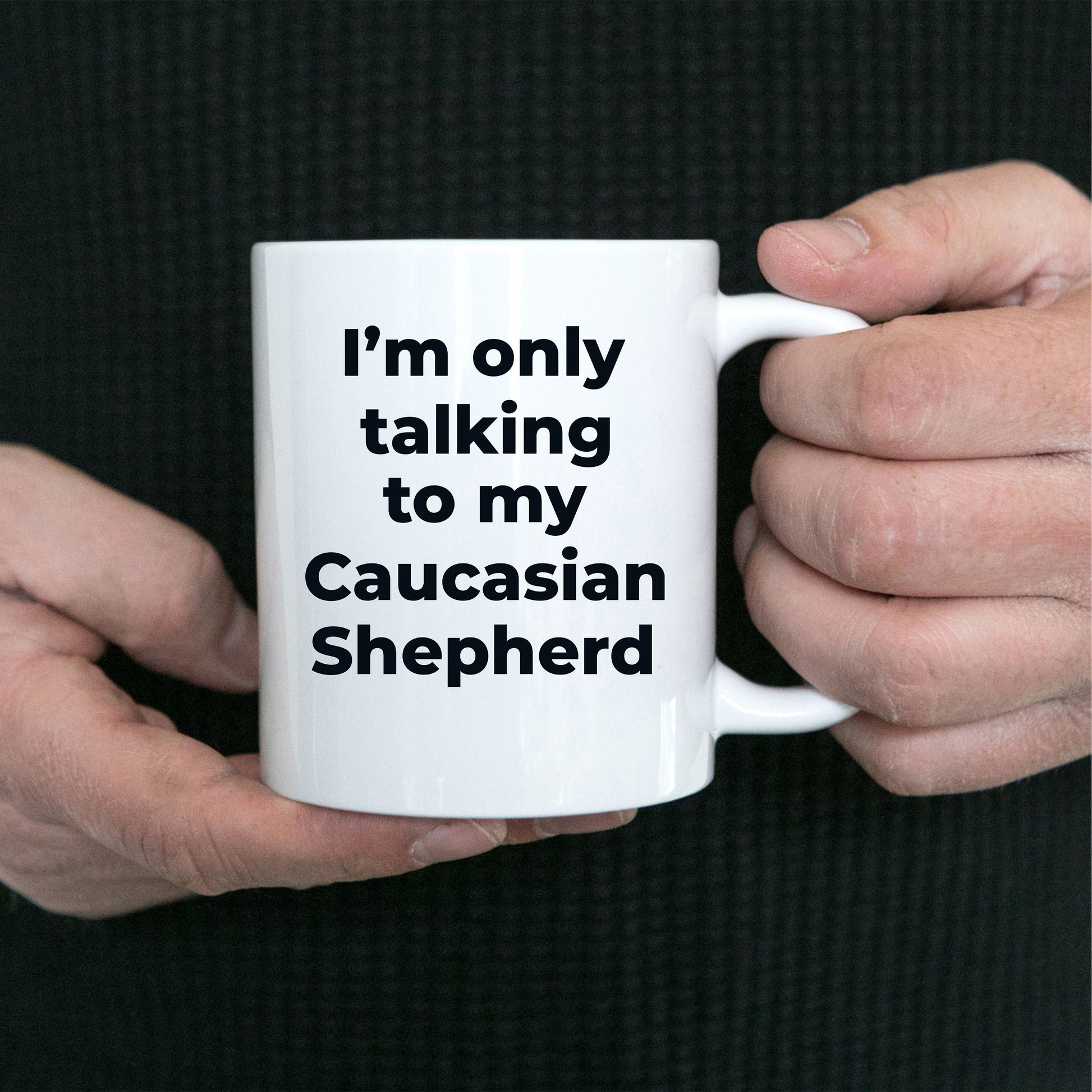 Caucasian Shepherd Dog Funny Coffee Mug - I'm  only talking to my Caucasian Shepherd - Mallard Moon Gift Shop