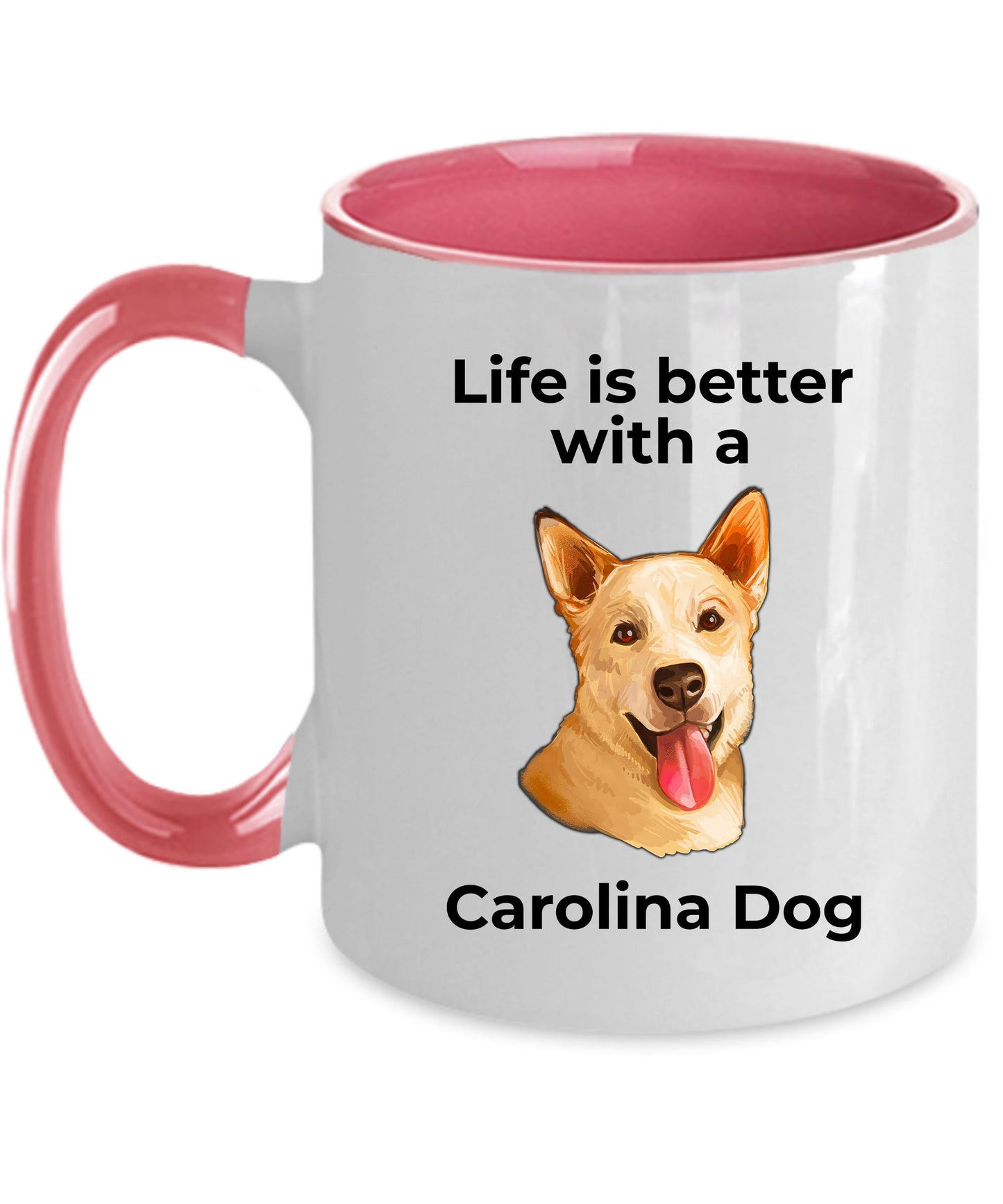 Carolina dog Coffee Mug white and color two tone - Life is better with a Carolina dog - Mallard Moon Gift Shop