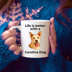 Carolina dog Coffee Mug white and color two tone - Life is better with a Carolina dog