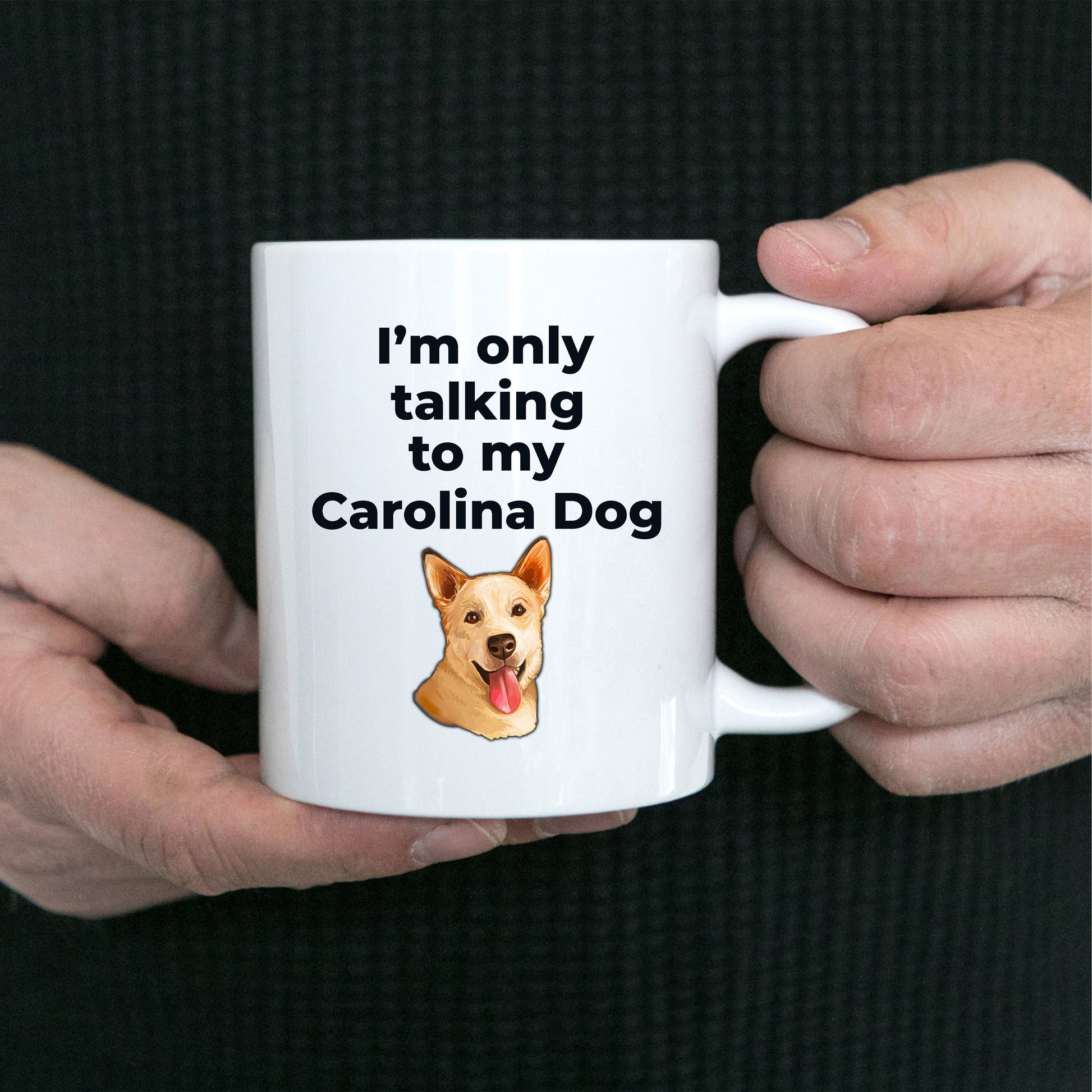 Carolina Dog Funny Coffee Mug white and two tone color - I'm only talking to my Carolina Dog - Mallard Moon Gift Shop