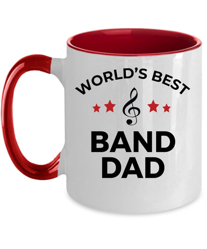 Band Dad Coffee Mug - Personalize Custom ceramic white, two-tone black, navy, red, pink - Mallard Moon Gift Shop