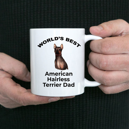 American Hairless Terrier Best Dad Coffee Mug - Mallard Moon Gift Shop