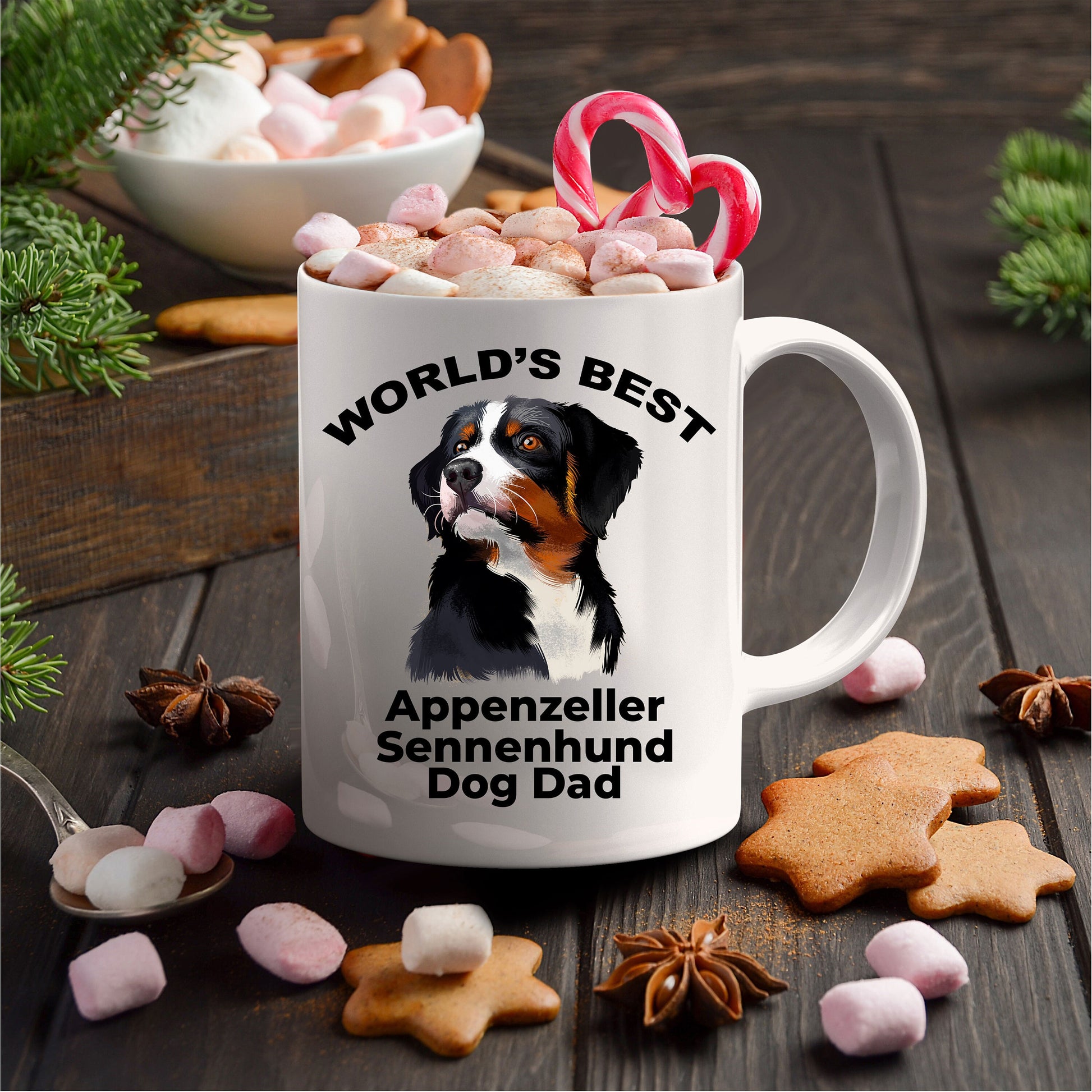 Appenzeller Sennenhund Best Dog Dad Coffee Mug - Mallard Moon Gift Shop