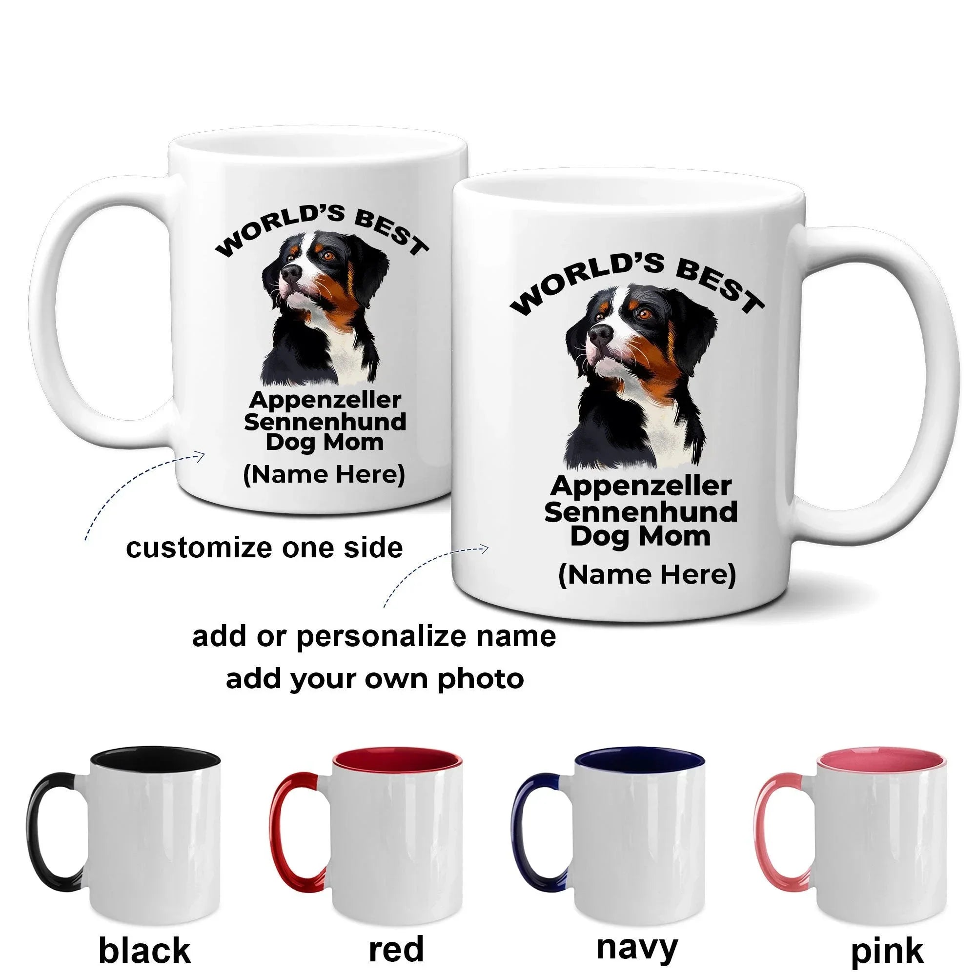 Appenzeller Sennenhund Ever Two Tone Navy And White Coffee Mug
