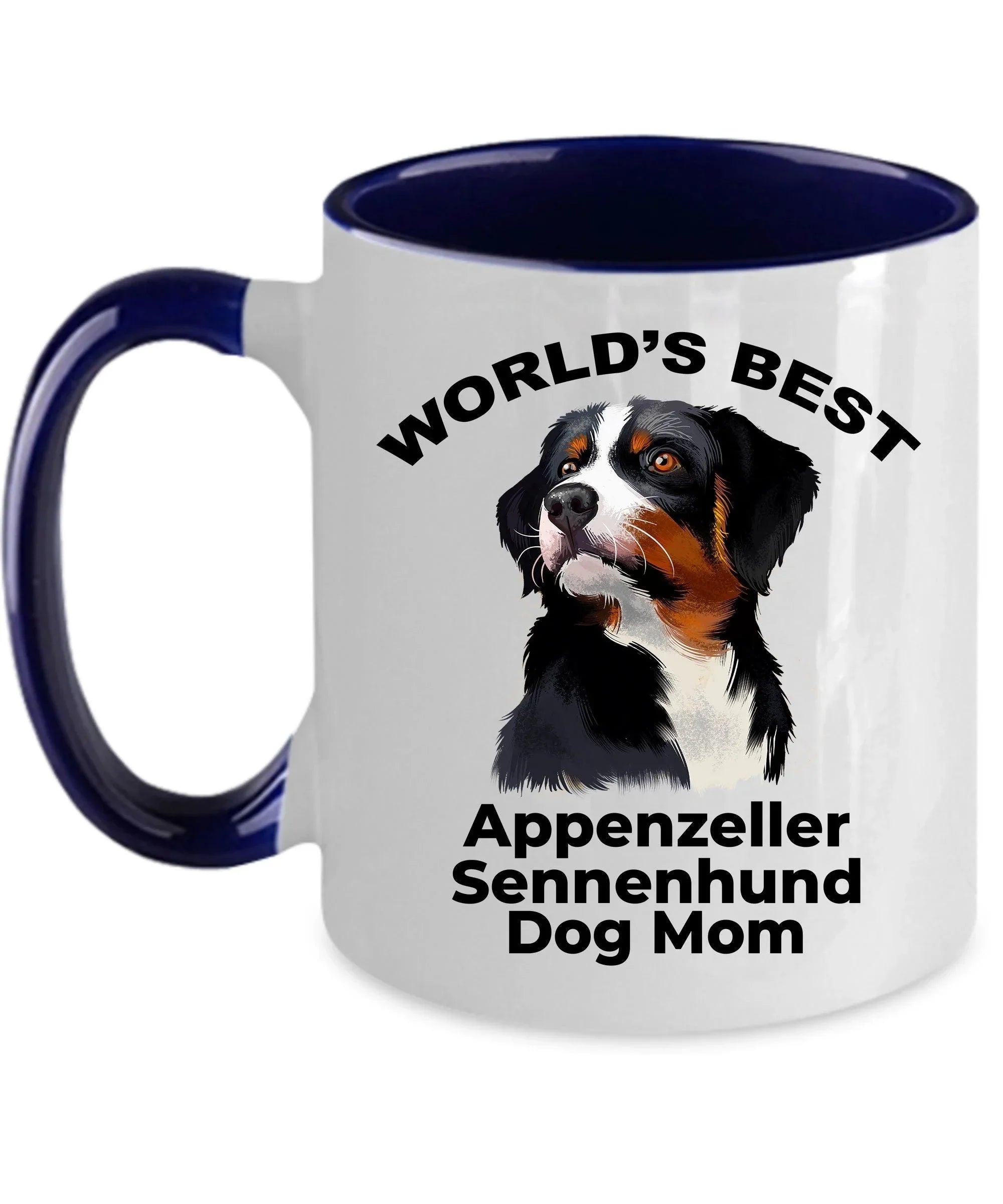 Appenzeller Sennenhund Ever Two Tone Navy And White Coffee Mug