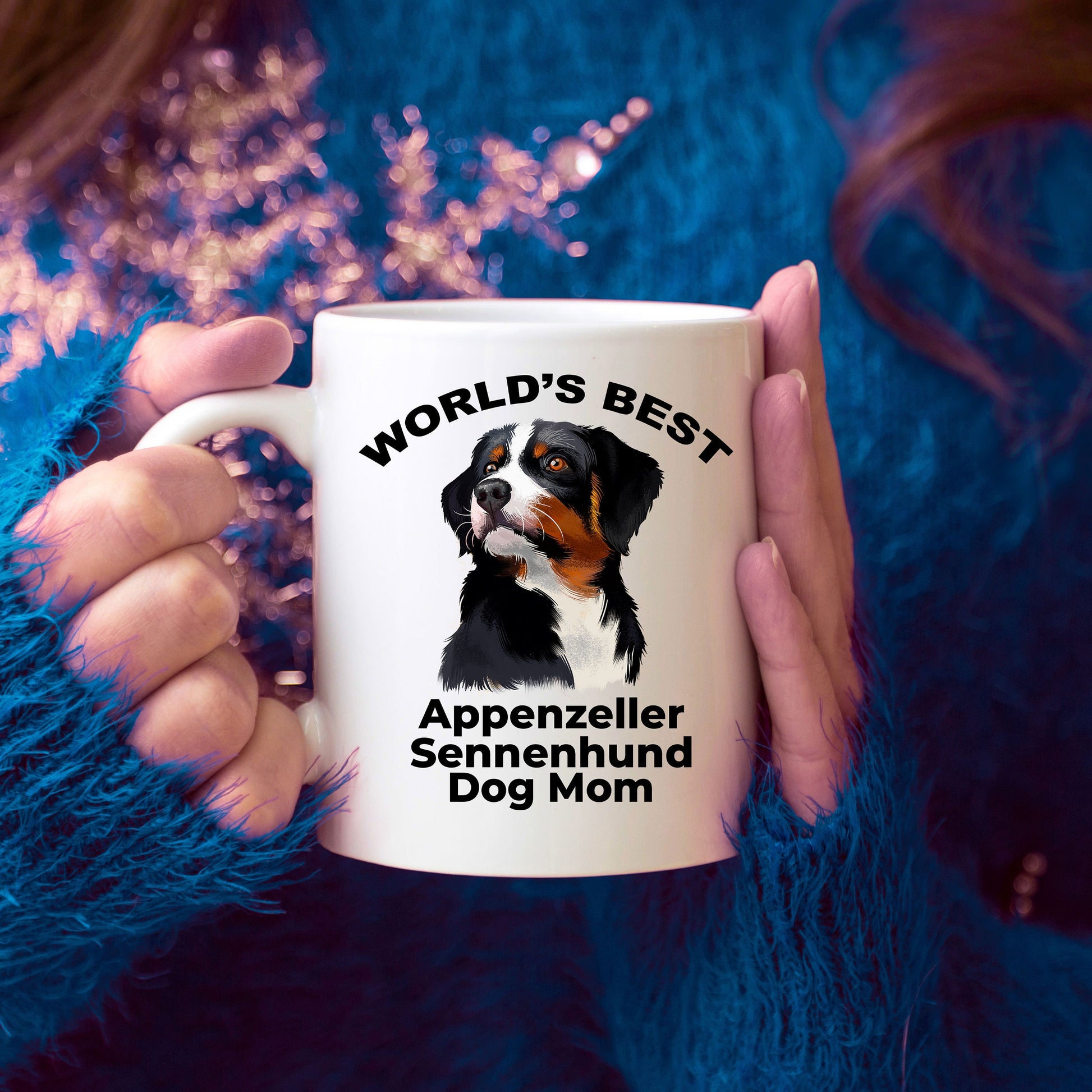 Appenzeller Sennenhund Ever Two Tone Navy And White Coffee Mug - Mallard Moon Gift Shop