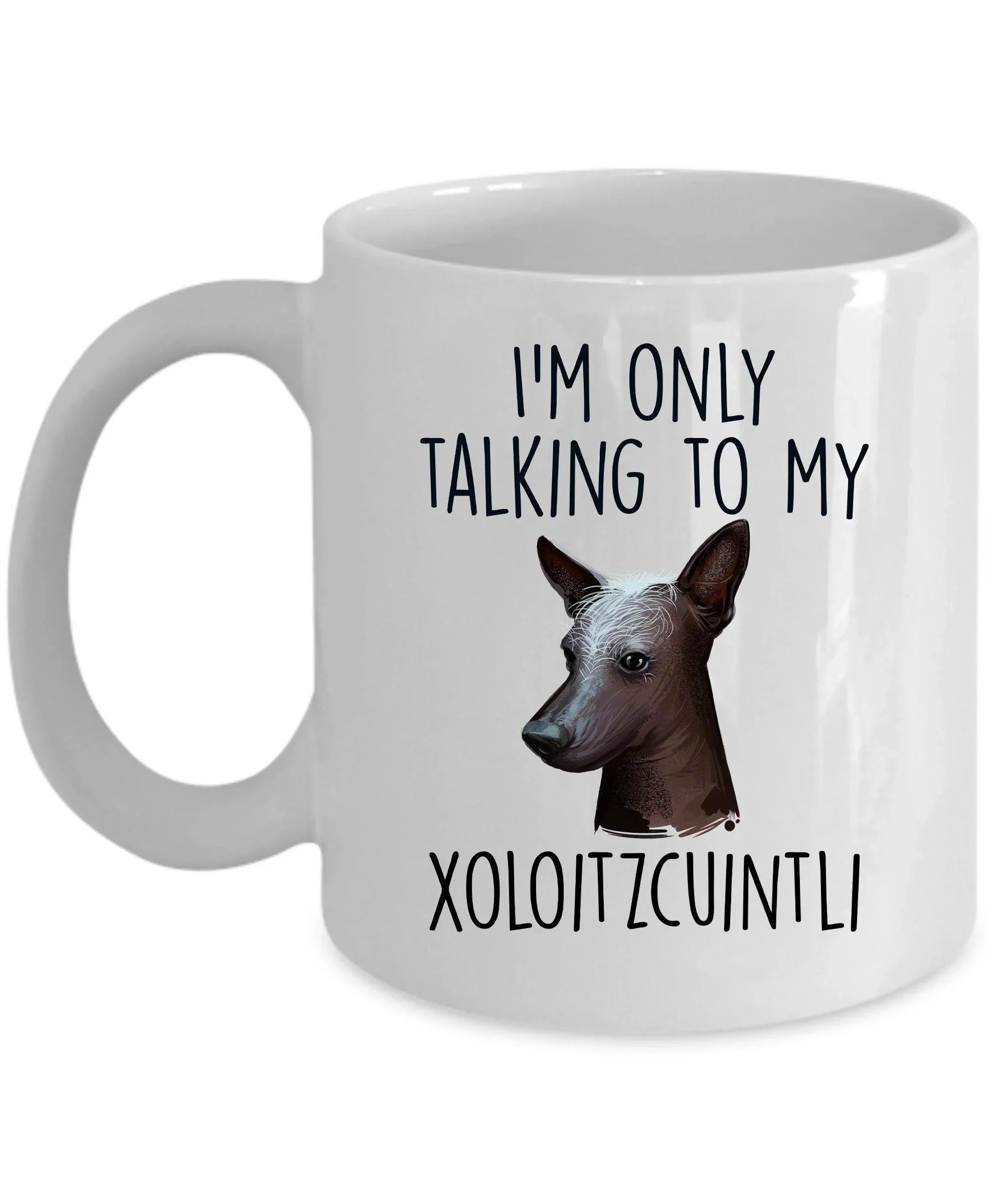 Funny Dog Custom Coffee Mug - I'm Only Talking to my Xoloitzcuintli