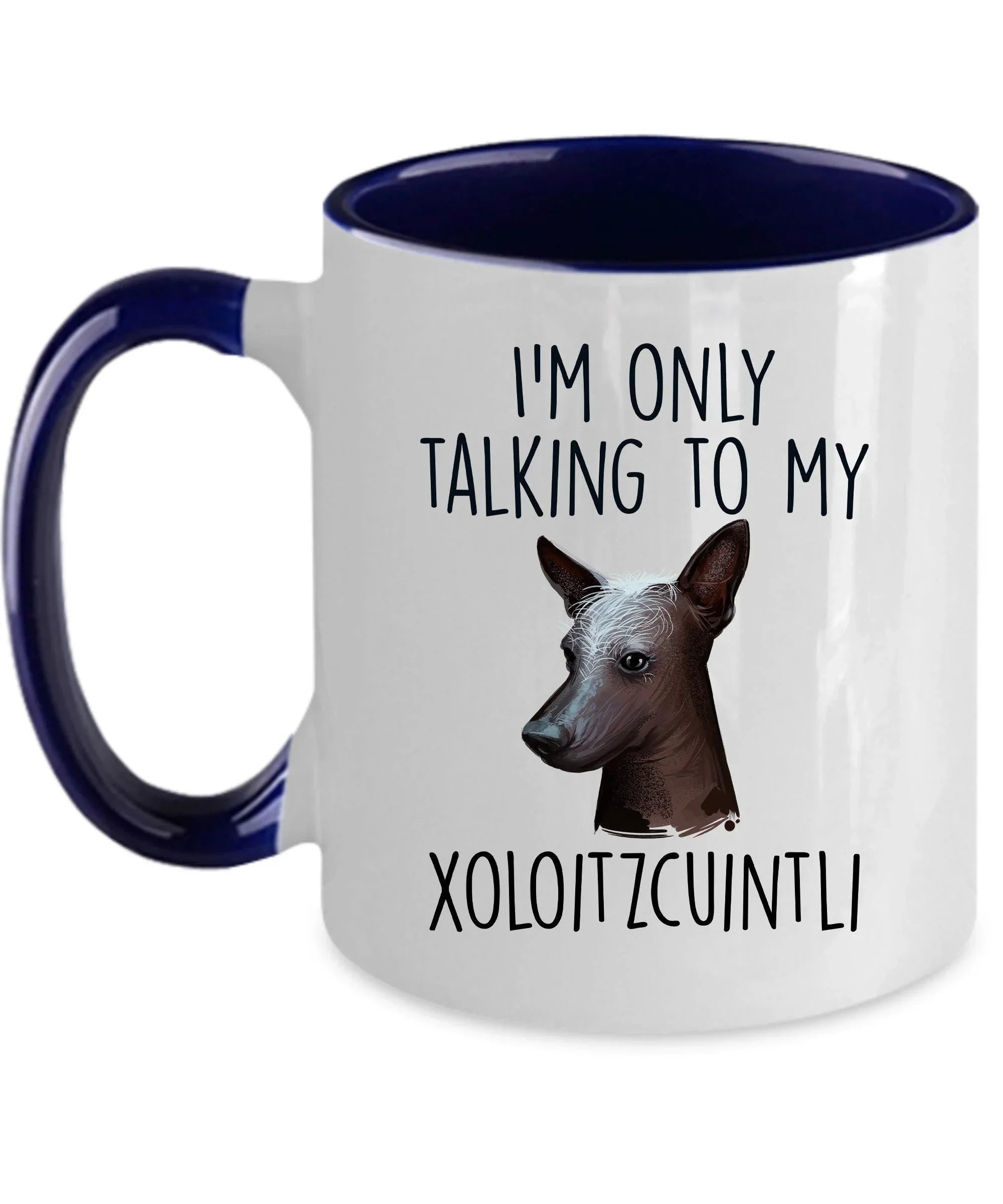 Funny Dog Custom Coffee Mug - I'm Only Talking to my Xoloitzcuintli