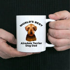 Airedale Terrier Best Dog Dad custom ceramic coffee mug