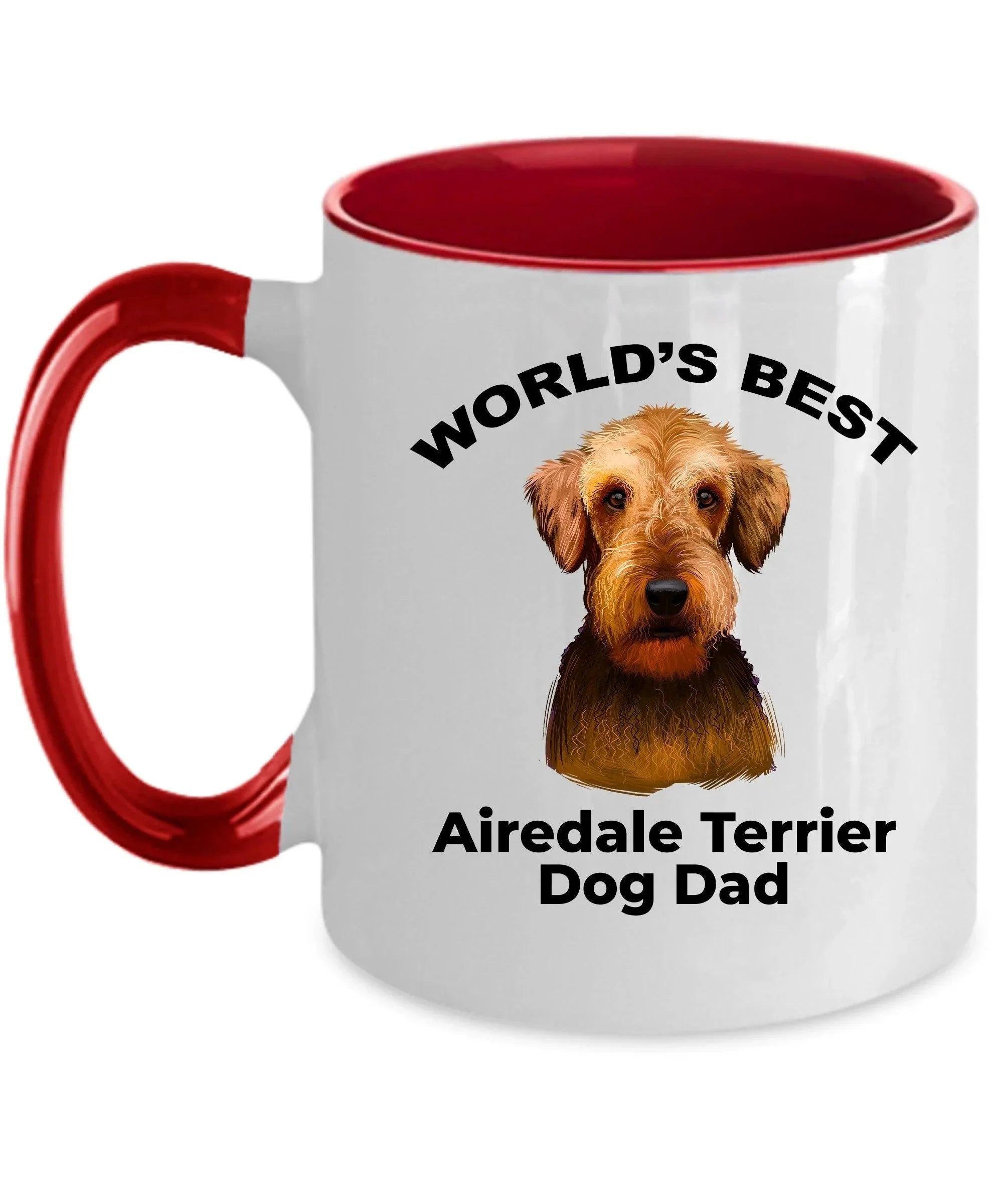Airedale Terrier Best Dog Dad custom ceramic coffee mug
