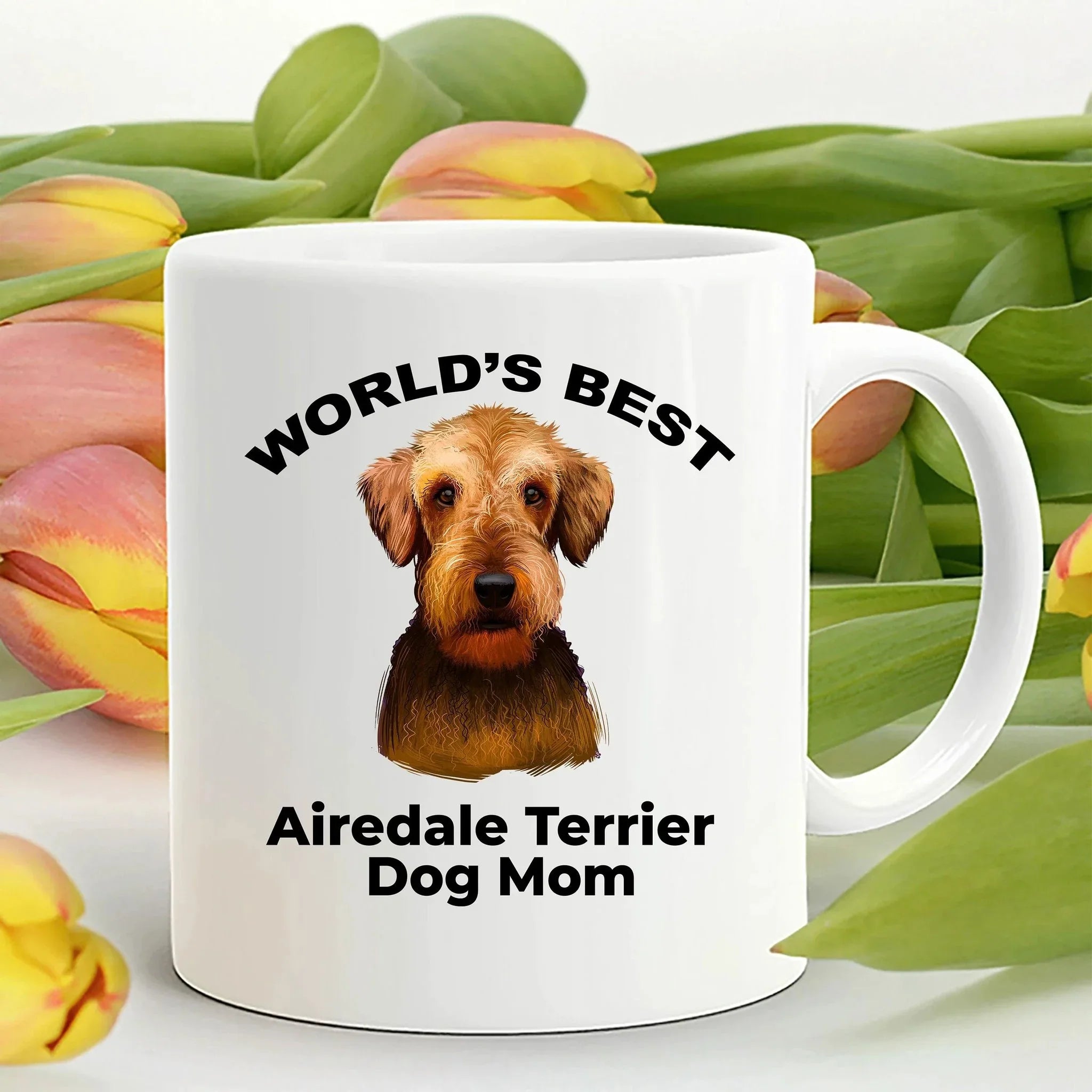 Airedale Terrier Best Dog Mom custom ceramic coffee mug