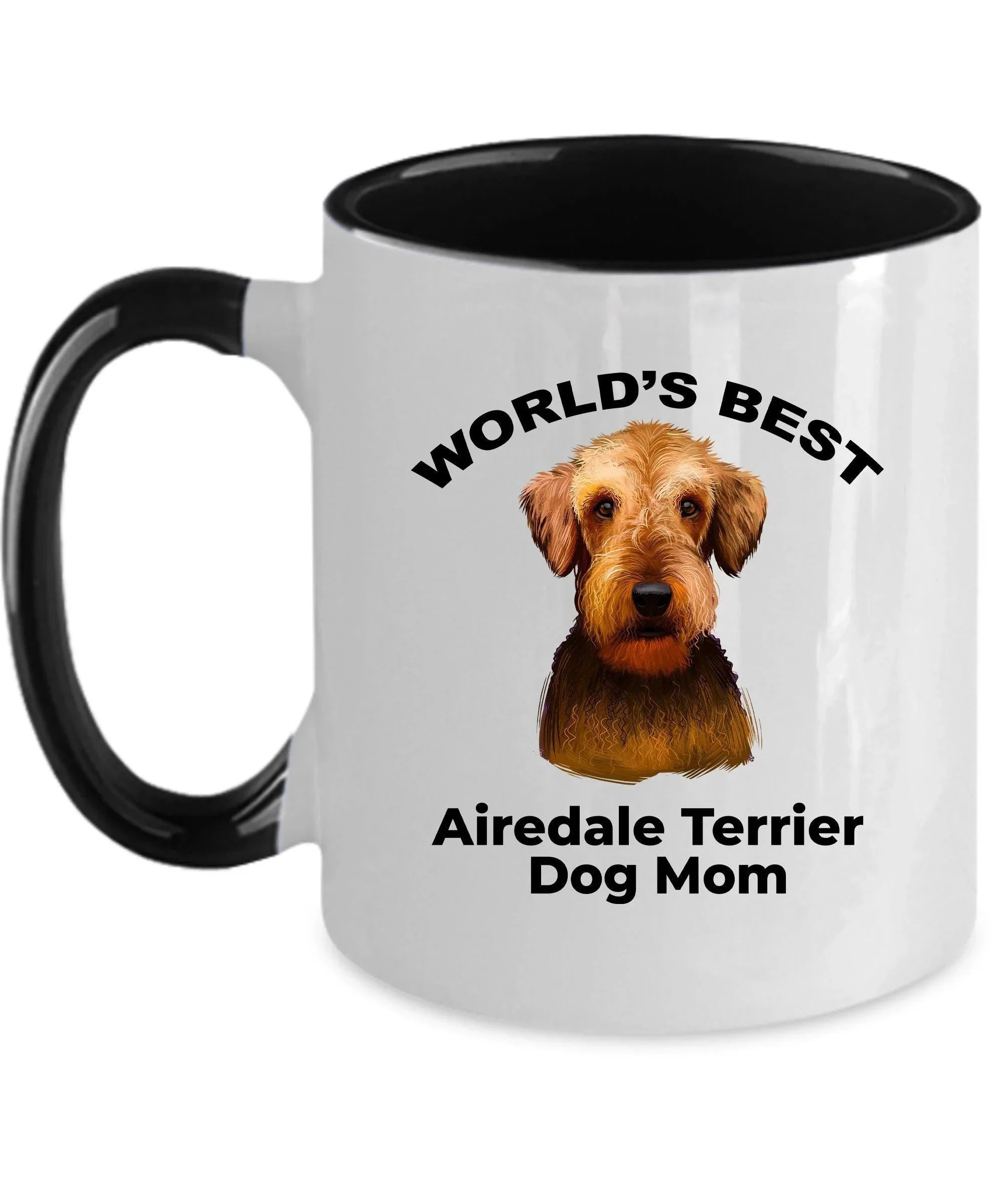Airedale Terrier Best Dog Mom custom ceramic coffee mug