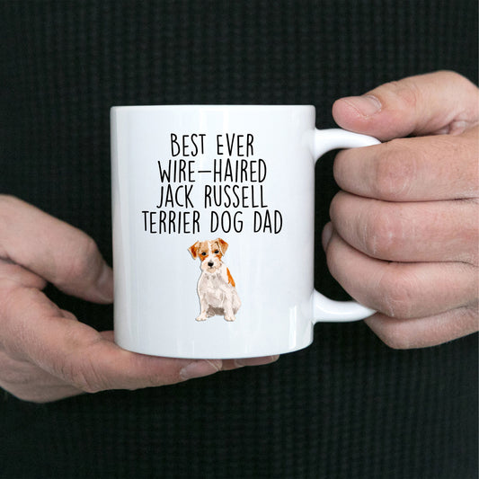 Best Ever Wire-haired Jack Russell Terrier Dog Dad Custom ceramic coffee mug
