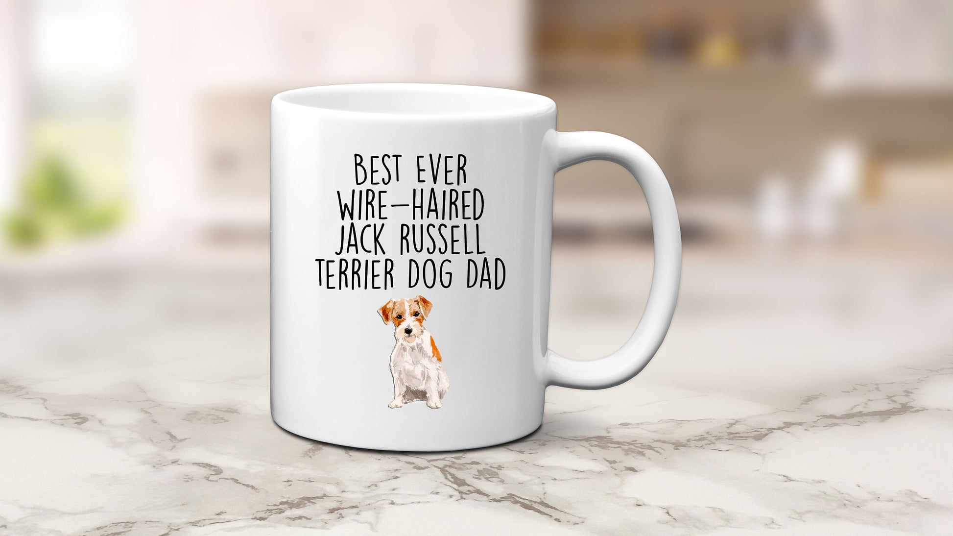 Best Ever Wire-haired Jack Russell Terrier Dog Dad Custom ceramic coffee mug - Mallard Moon Gift Shop