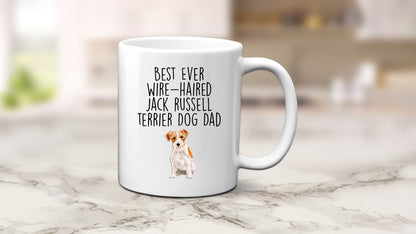 Best Ever Wire-haired Jack Russell Terrier Dog Dad Custom ceramic coffee mug - Mallard Moon Gift Shop