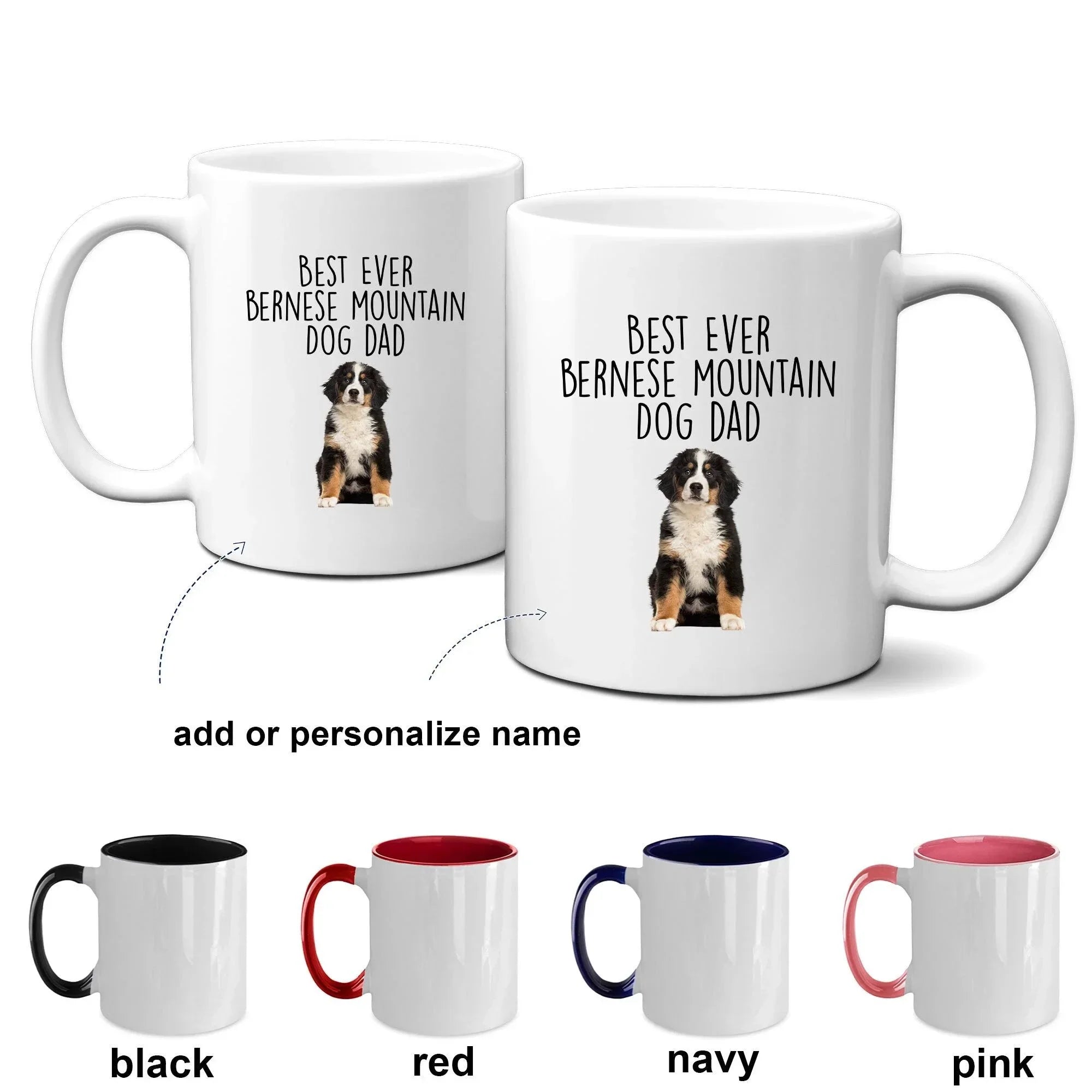 Best Ever Bernese Mountain Dog Dad Custom ceramic coffee mug