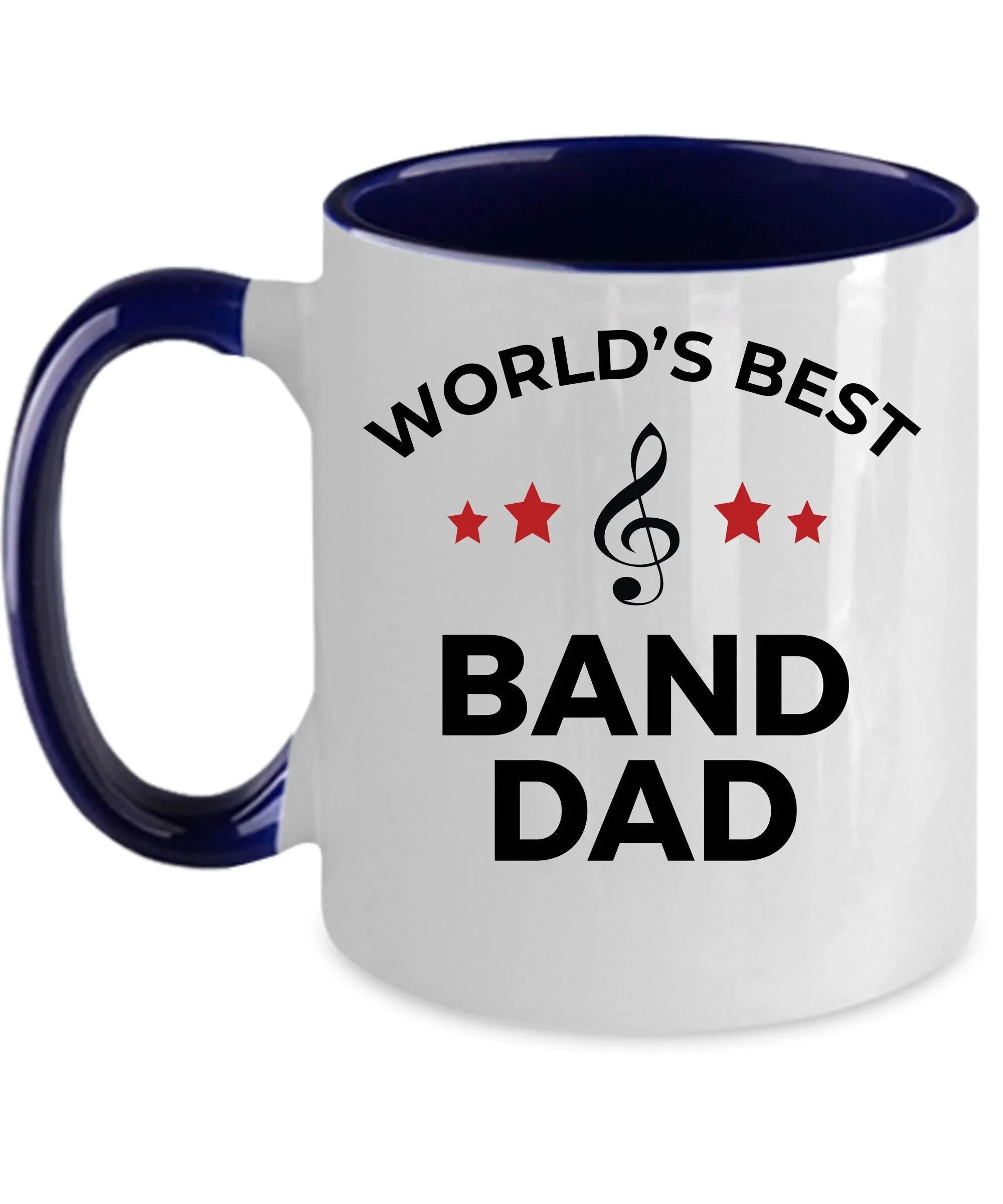 Band Dad Coffee Mug - Personalize Custom ceramic white, two-tone black, navy, red, pink