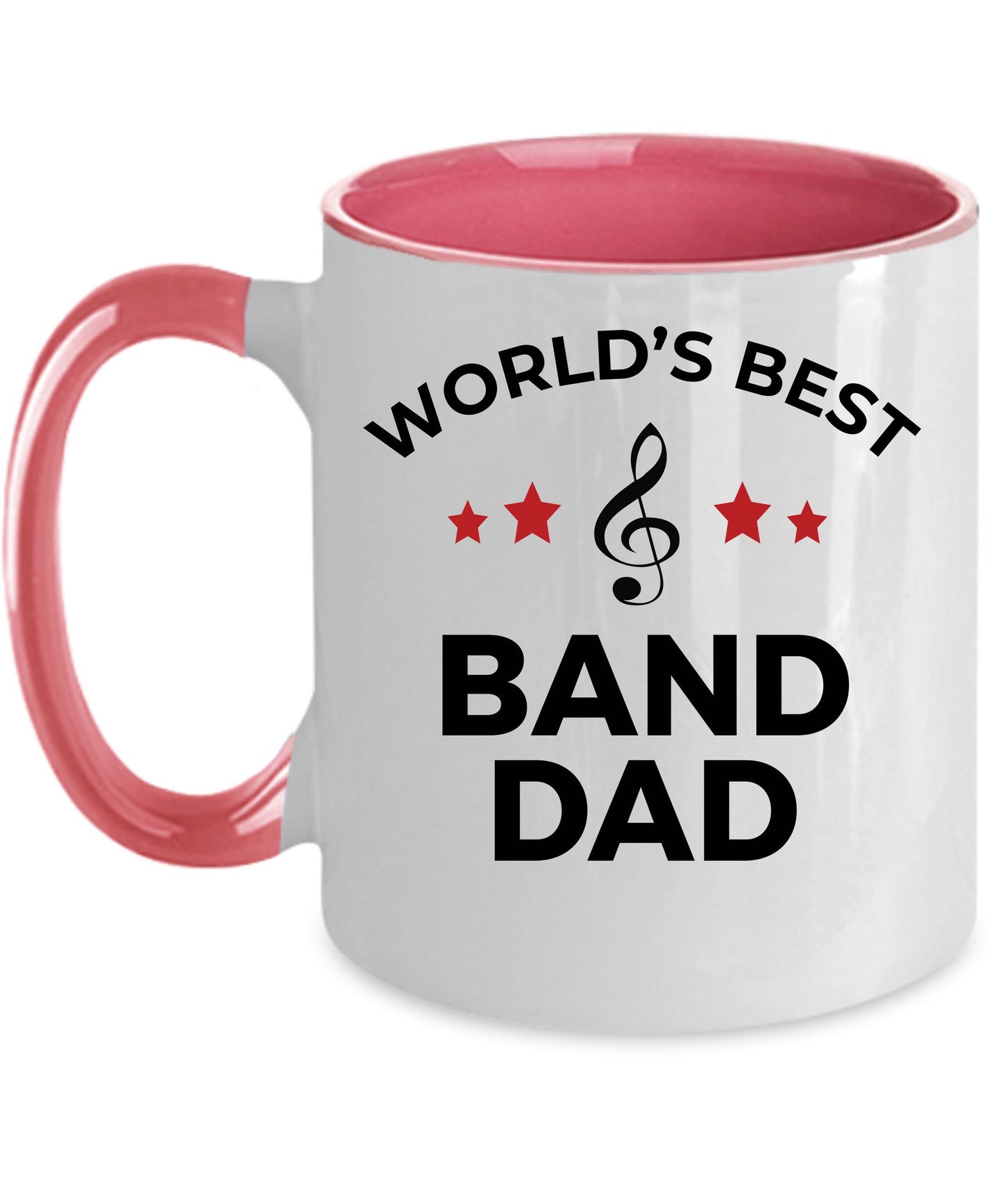 Band Dad Coffee Mug - Personalize Custom ceramic white, two-tone black, navy, red, pink - Mallard Moon Gift Shop