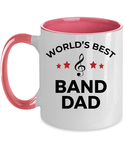 Band Dad Coffee Mug - Personalize Custom ceramic white, two-tone black, navy, red, pink - Mallard Moon Gift Shop