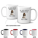 Funny Basset Hound puppy dog custom ceramic coffee mug - guests must be approved