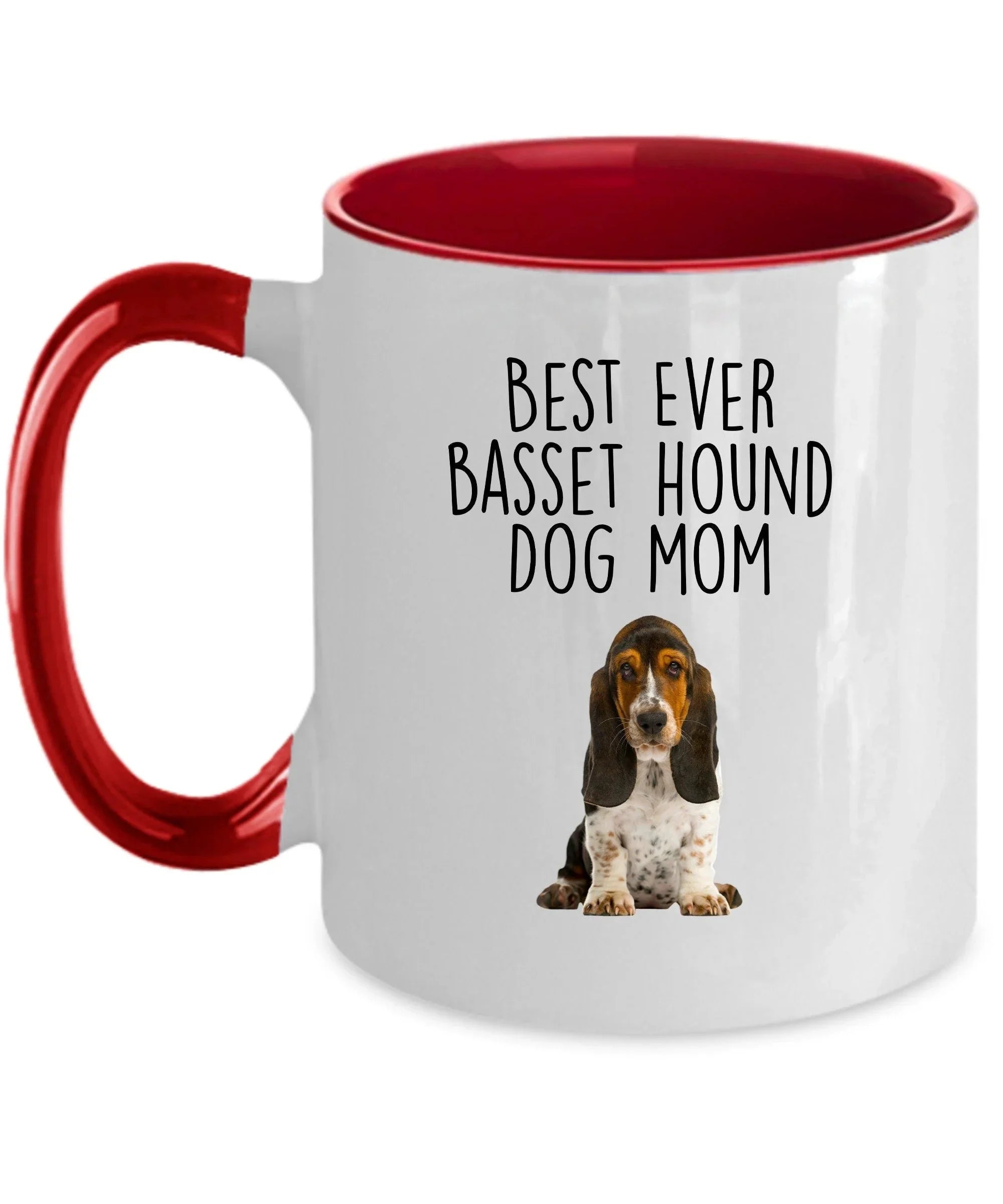 Best Ever Basset Hound Puppy Dog Mom Custom ceramic coffee mug