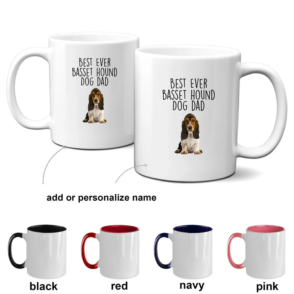 Best Ever Basset Hound Dog Dad Custom ceramic coffee mug