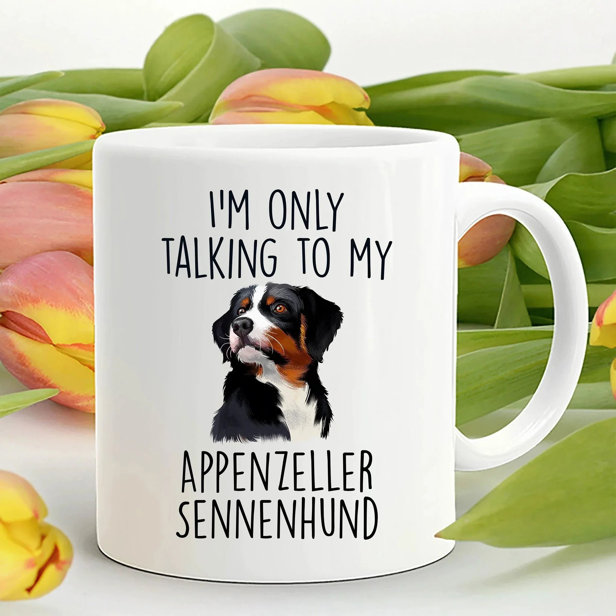 Appenzeller Sennenhund Funny Custom Dog Coffee Mug - I.m only taalking to my Dog