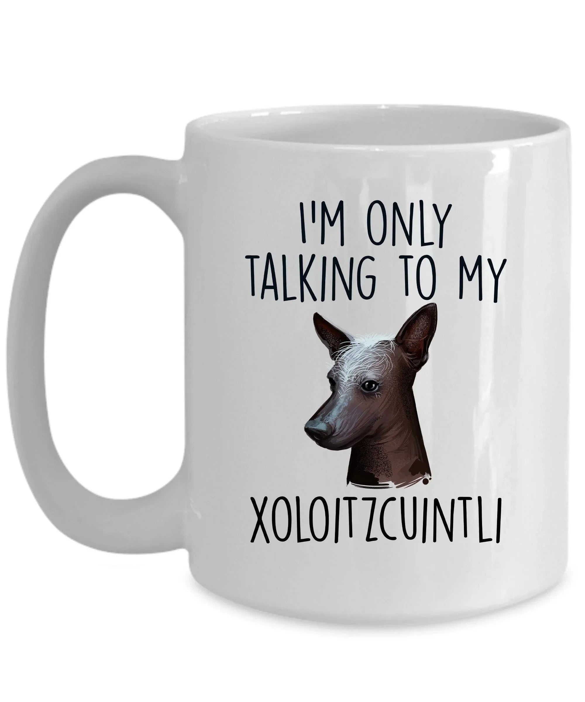 Funny Dog Custom Coffee Mug - I'm Only Talking to my Xoloitzcuintli